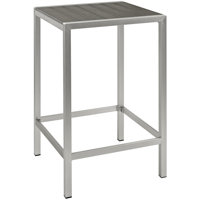 Shore Aluminum Outdoor Patio Square Bar Table in Silver Gray by Modway by Modway