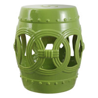 Brasstown Lucky Coins Chinese Ceramic Garden Stool by World Menagerie