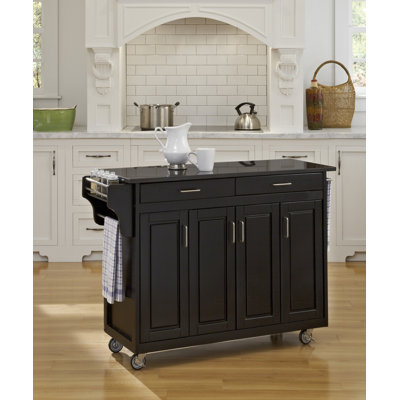 Littrell Kitchen Island with Granite Top by Red Barrel Studio