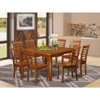 Teressa Butterfly Leaf Rubberwood Solid Wood Dining Set by Alcott Hill