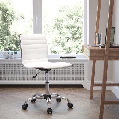 Low Back Designer Armless Ribbed Swivel Task Office Chair by Flash Furniture