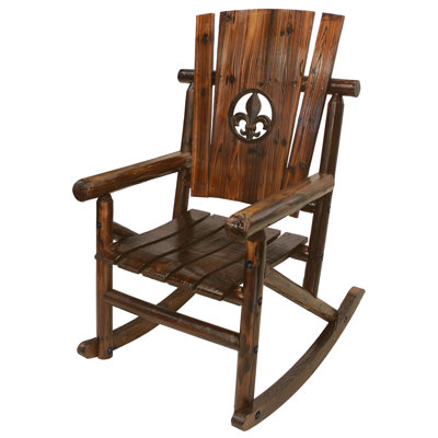 Ardoin Fleur de Lis Medallion Single Rocking Chair by Loon Peak