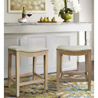 Lincoln Padded Counter Saddle 24" Patio Bar Stool with Cushion by Ophelia & Co.