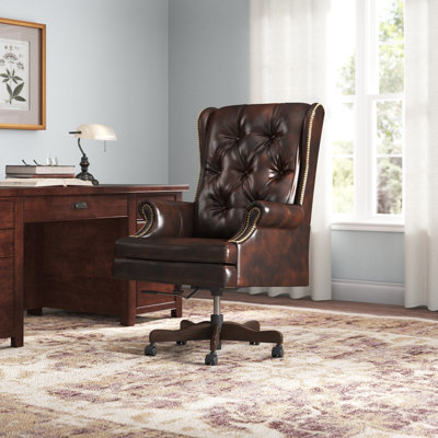 Bridgeman Genuine Leather Executive Chair by Lark Manor