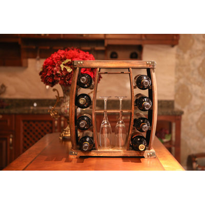 Cordle 8 Bottle Tabletop Wine & Glass Rack by Breakwater Bay
