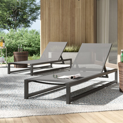 Clian 77" Long Reclining Chaise Lounge Set by AllModern