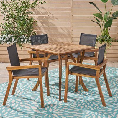 Bonded Outdoor 5 Piece Dining Set by Union Rustic