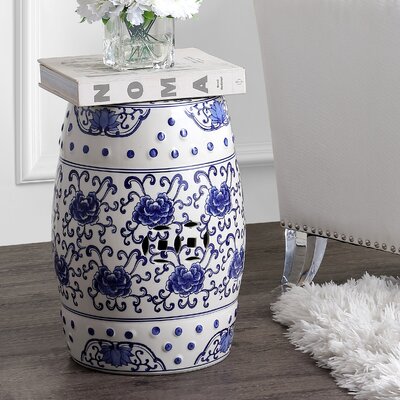 Horwich Flower Chinoiserie Ceramic Garden Stool