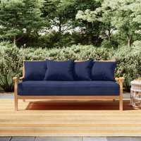 Brunswick 79" Wide Outdoor Teak Patio Daybed with Cushions by Birch Lane