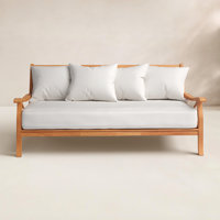 Brunswick 79" Wide Outdoor Teak Patio Daybed with Cushions by Birch Lane