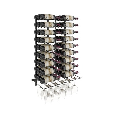 Indurial Wet Bar 2 Piece 54 Bottle Wall Mounted Wine Bottle and Glass Rack Set by Rebrilliant