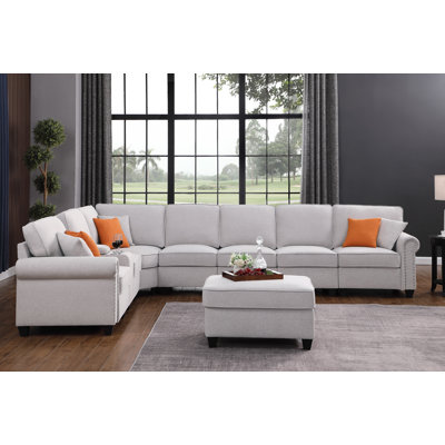 Kew Gardens Modular Corner Sectional with Ottoman by Three Posts