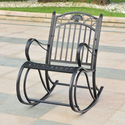 Anzum Iron Porch Rocking Chair by Lark Manor