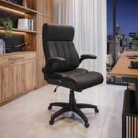 Baillie Medium Back Executive Office Chair with Flip-Up Arms by Winston Porter