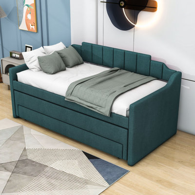 Twin Size 3 Drawers Upholstered Daybed with Trundle by Latitude Run