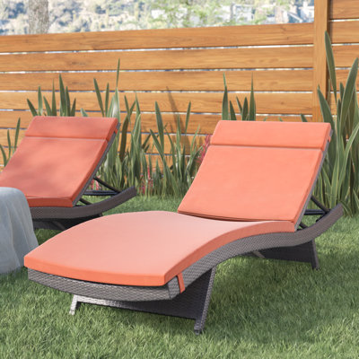Billur 79" Long Reclining Single Chaise with Cushion by Wade Logan