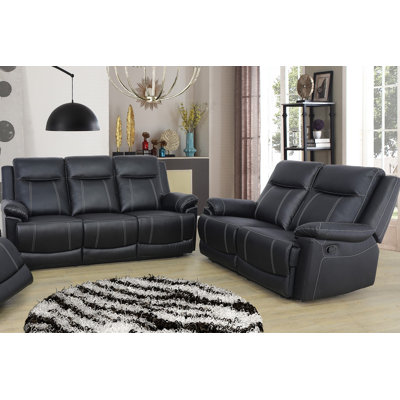 Clymer 2 Piece Faux Leather Reclining Living Room Set