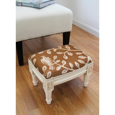 Lytchett 14" Wide Rectangle Floral Standard Ottoman by Canora Grey