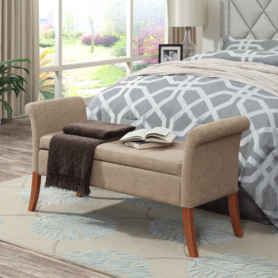 Emma-Jade Upholstery Storage Bench with Solid Wood Legs by Winston Porter