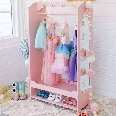 Teamson Kids Pink Wooden Open Armoire with Mirror by Teamson Kids