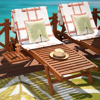 Alexandrine Balau Wood Patio Reclining Chaise Lounge by The Twillery Co.
