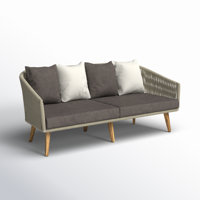 Alpert 66" Wide Outdoor Patio Sofa with Cushions by Red Barrel Studio