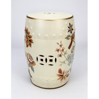 Glenmore Birds and Flowers Garden Stool by Charlton Home