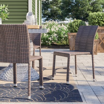 Takhiya Stacking Patio Dining Side Chairs by Red Barrel Studio