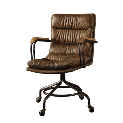 Will Swivel Leather Rolling Executive Office Chair by 17 Stories
