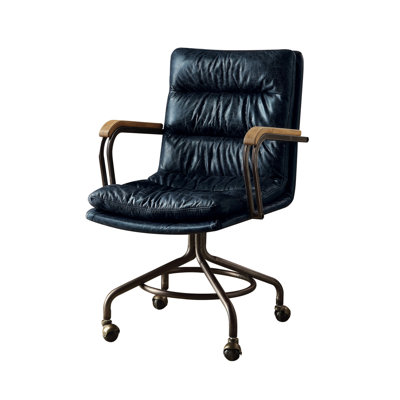 Will Swivel Leather Rolling Executive Office Chair by 17 Stories