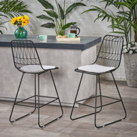 Anneke Modern Geometric 26.25" Patio Bar Stool by George Oliver