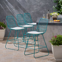 Anneke Modern Geometric 26.25" Patio Bar Stool by George Oliver