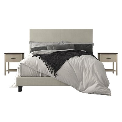 Upholstered Panel Bed With 2 Nightstands by Andover Mills