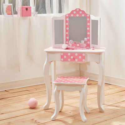 Teamson Kids Gisele Wooden Polka Dot 2-pc. Play Vanity for Accessories by Teamson Kids