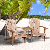 Mckelvy Solid Wood Adirondack Chair with Table by Rosecliff Heights
