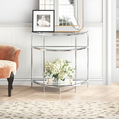 Carolina Entryway 31" Glass Console Table with Shelves by Willa Arlo Interiors
