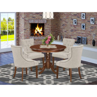 Janalee 5 - Piece Solid Wood Rubberwood Dining Set by Winston Porter