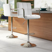 Leith Adjustable Height Swivel Bar Stool by Wade Logan