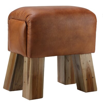 Charroux Leather Accent Stool by Union Rustic