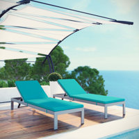 Shore Outdoor Patio Aluminum Chaise with Cushions by Modway