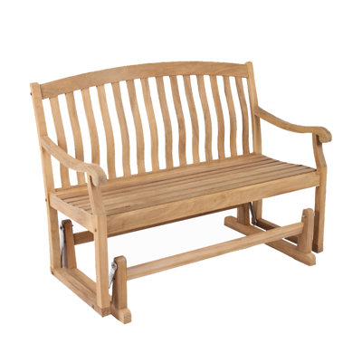 Outdoor Cynthia Gliding Solid Wood Bench by Bayou Breeze
