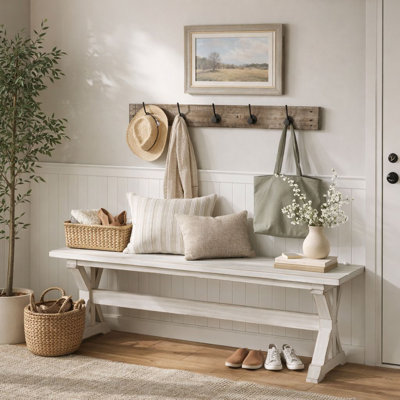 Williamsbridge Solid Wood Bench by Laurel Foundry Modern Farmhouse