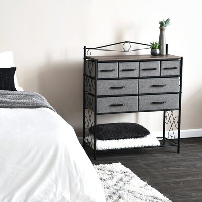 Brundrett Victorian Style 8-Drawer and Bottom Shoe Shelf Storage Organizer Unit by Fleur De Lis Living