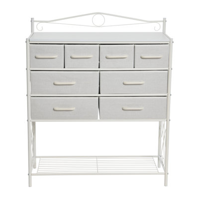 Brundrett Victorian Style 8-Drawer and Bottom Shoe Shelf Storage Organizer Unit by Fleur De Lis Living