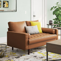 Paulsen 57.87" Vegan Leather Square Arm Loveseat by Williston Forge