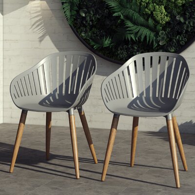 Frey Stacking Eucalyptus Patio Dining Armchair by Corrigan Studio