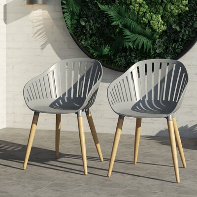 Frey Stacking Eucalyptus Patio Dining Armchair by Corrigan Studio