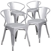 Joubert Commercial Grade Metal Indoor-Outdoor Chair with Arms by Ivy Bronx