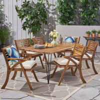 Martinez Patio 7 Piece Dining Set with Cushions