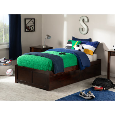 Cullers Solid Wood Platform Bed with Panel Footboard & Storage Drawers by Harriet Bee